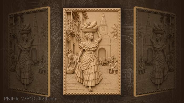 Cartagena fruit vendor with tropical bounty 3d STL model