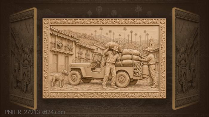 Salento coffee harvest old jeep 3d STL model