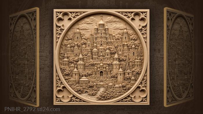 Ancient city towers majestic skyline 3d STL model