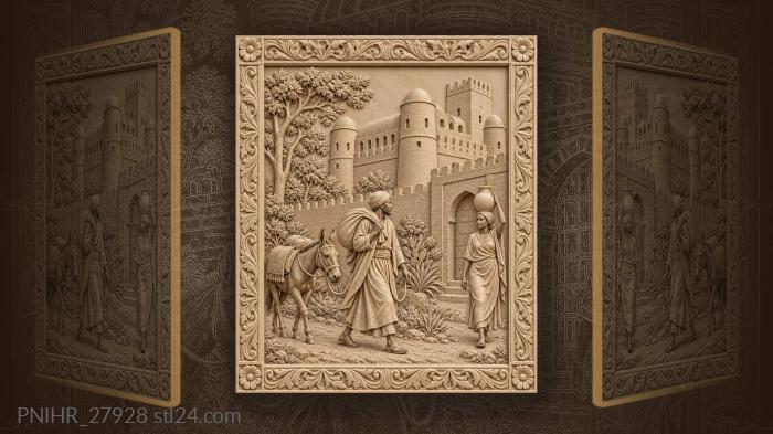 Gondar merchant with castle backdrop 3d STL model