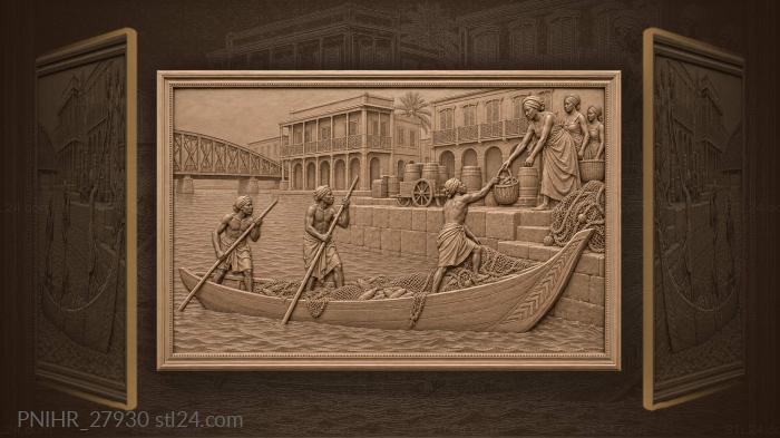 Senegal harbor fish delivery scene 3d STL model