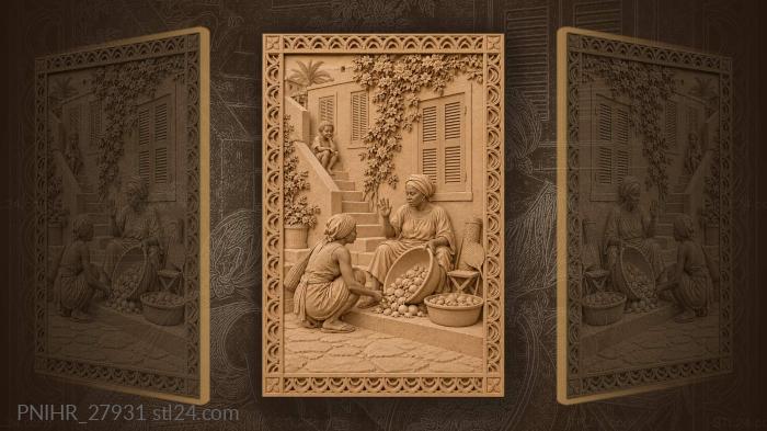 Goree market scene lively exchange 3d STL model