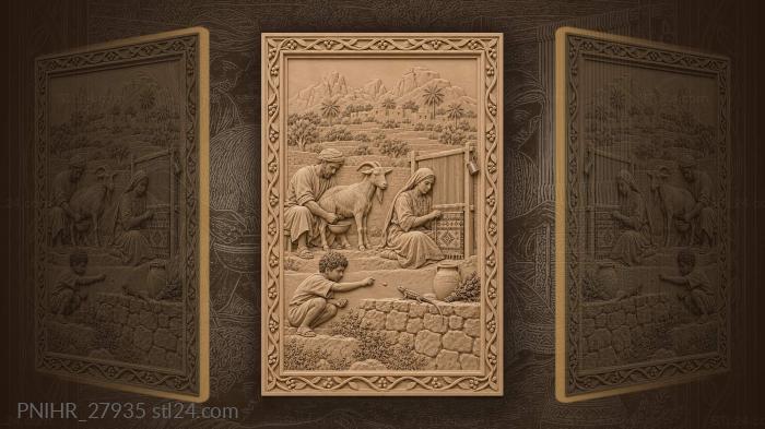 Tafraoute gardens goat herder weaving 3d STL model