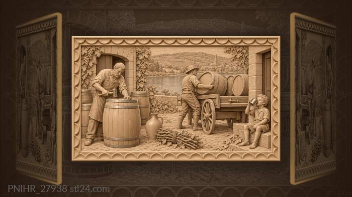 Wine harvest by the river tain 3d STL model