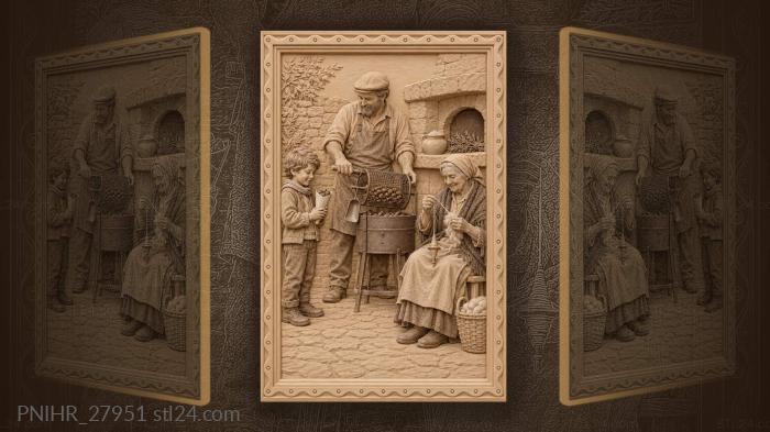Village life by the old oven 3d STL model