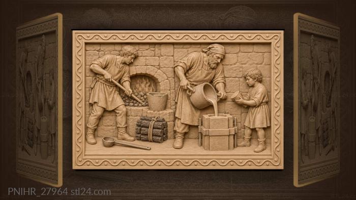 Foundry work in old village 3d STL model