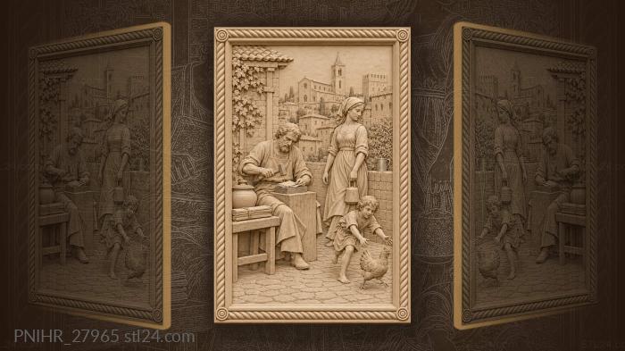 Arezzo goldsmith woman with loom weight 3d STL model