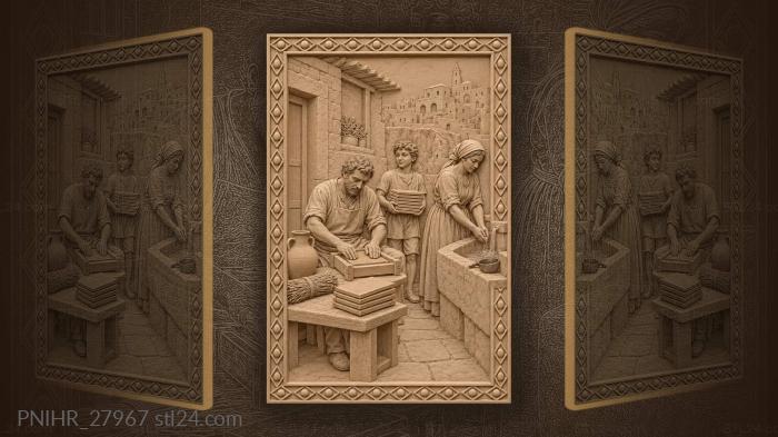 Matera pottery life rustic scene 3d STL model