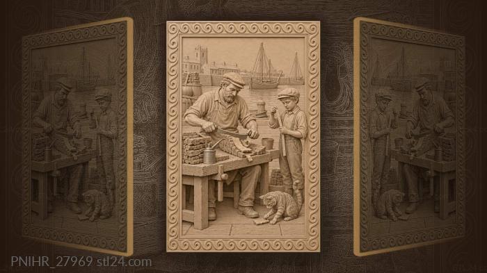 Cork cutter and a boy with a tape 3d STL model