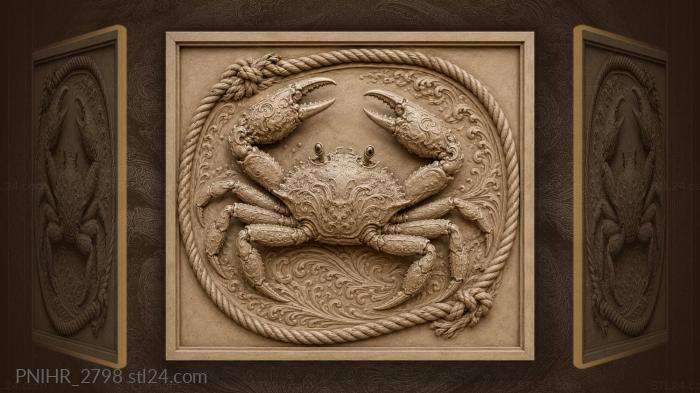 Walking crab with raised claws 3d STL model