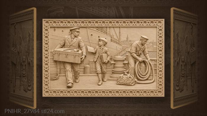 Cobh harbor life steamer and sailor 3d STL model