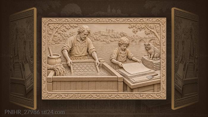 Paper mill by the river 3d STL model