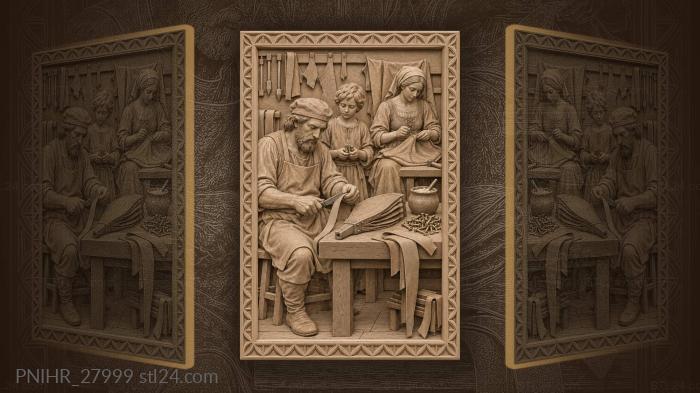 Leather bellows sewn by the wall 3d STL model