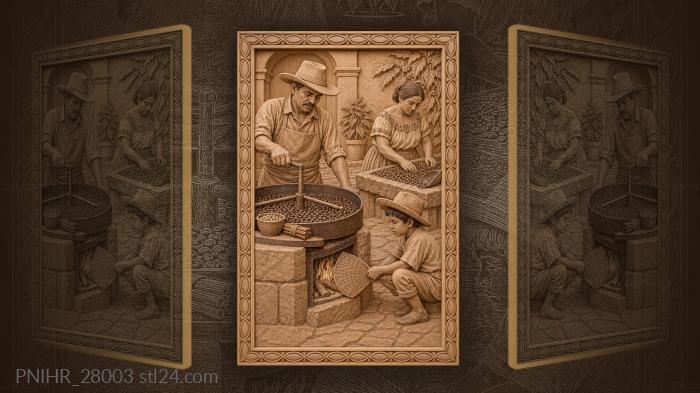 Antigua coffee roasting scene life 3d STL model