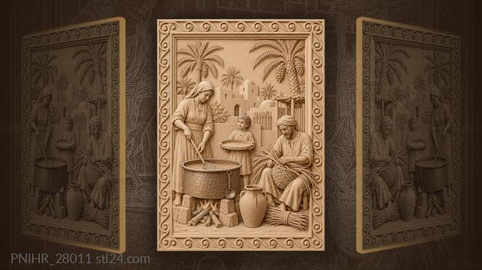 Hergla date syrup making scene 3d STL model