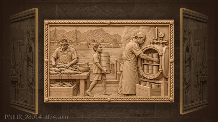 Tuna canner at the steaming retort 3d STL model