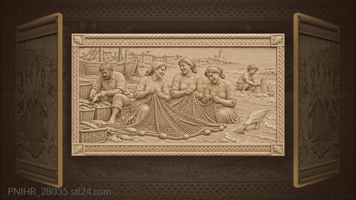 Coastal village life cheerful harvest 3d STL model