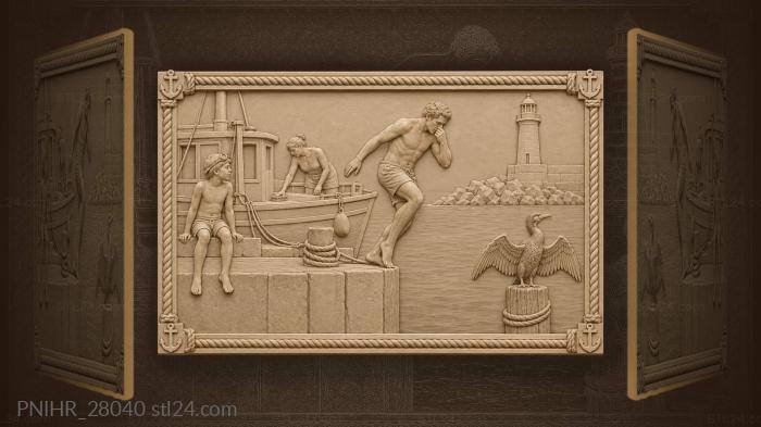Diver pinching his nose before the jump 3d STL model