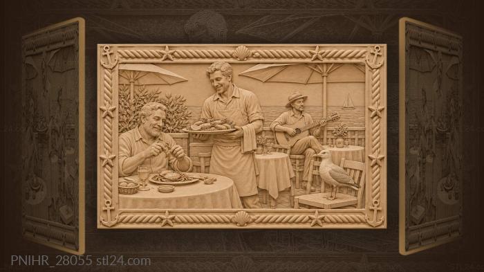Coastal cafe summer scene delight 3d STL model