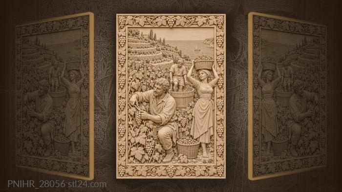 Vineyard harvest by the sea 3d STL model