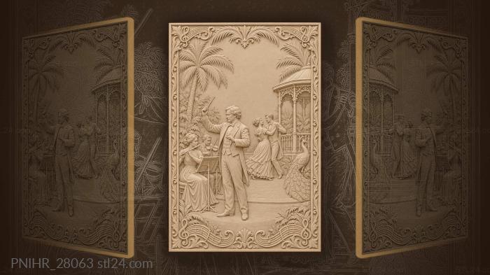 Palm trees music and dancing 3d STL model