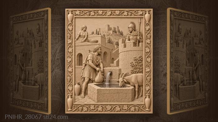 Ancient city life water carrier 3d STL model