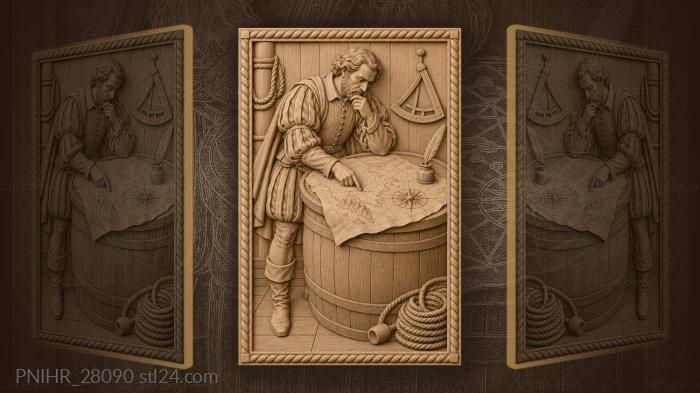 Navigator charting island voyage route 3d STL model
