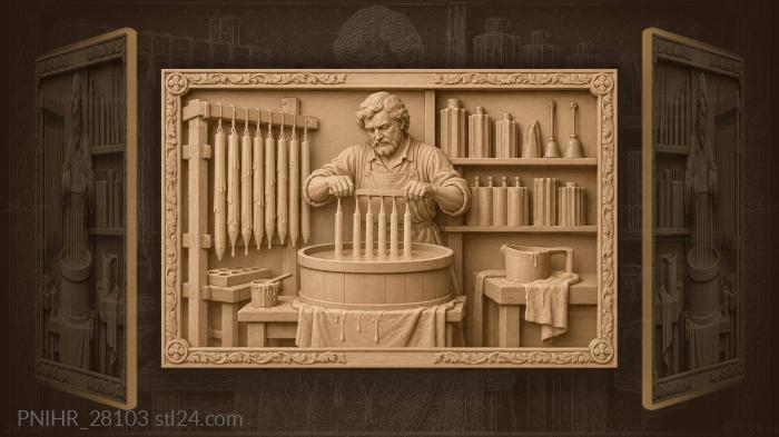 Candle maker at work tallow light 3d STL model