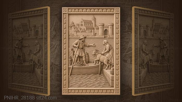 River crossing with town backdrop 3d STL model