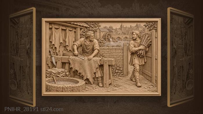 Tanner’s yard with river town view 3d STL model