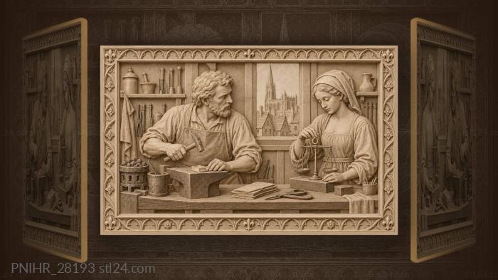 Goldsmith’s workshop medieval city view 3d STL model