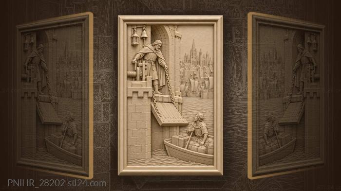 Bridge keeper and distant town 3d STL model