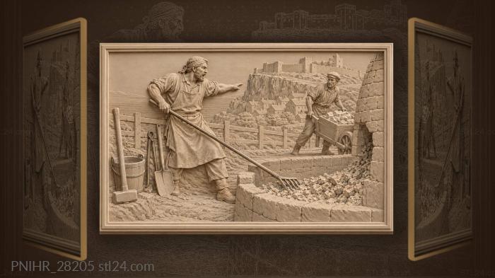 Lime kiln stone cart fortress view 3d STL model