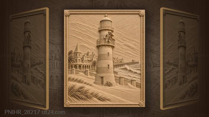 Swakopmund lighthouse keeper in storm 3d STL model
