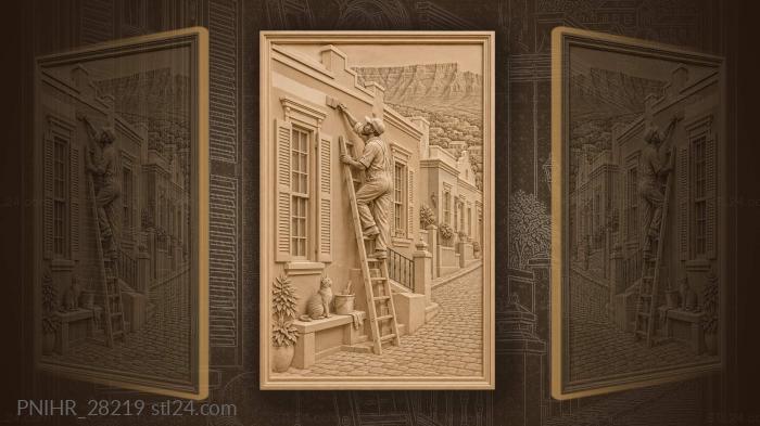 Brushing a long stroke below table mountain 3d STL model