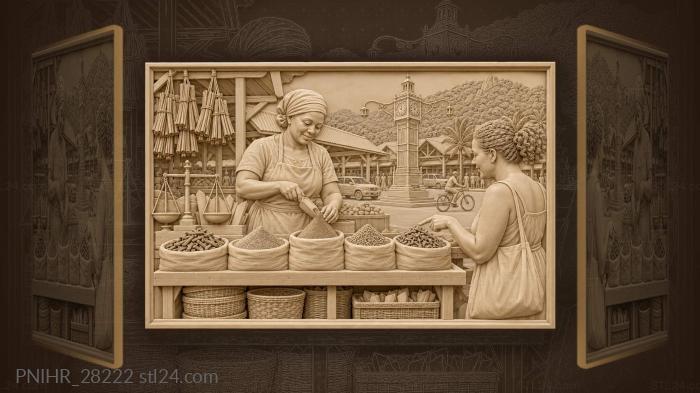 Victoria seychelles spice market scene 3d STL model
