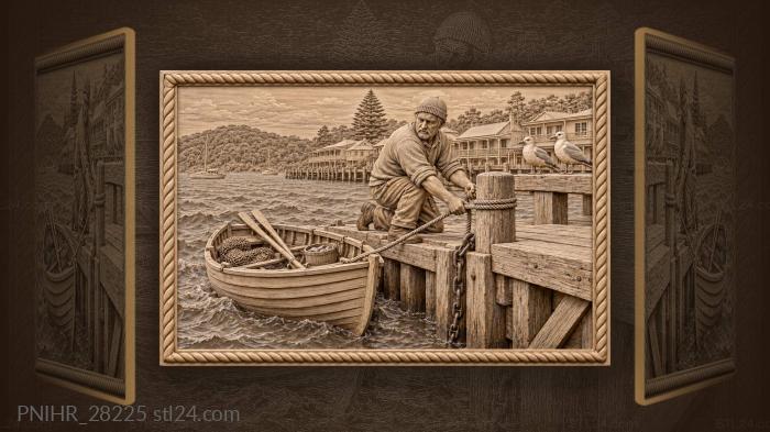 Tying the dinghy to a bollard 3d STL model