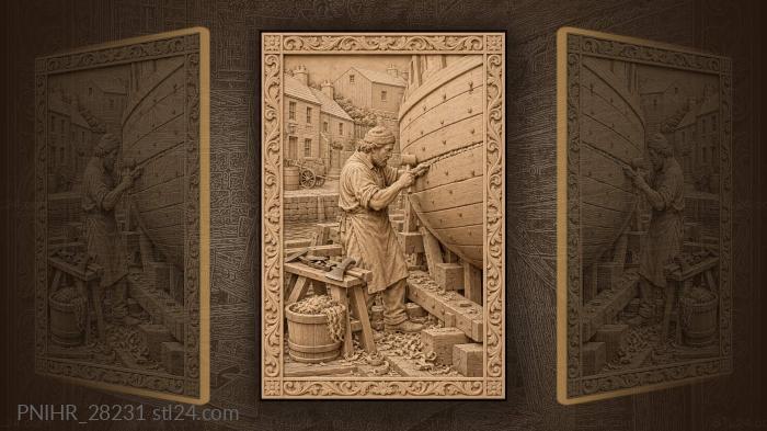 Caulking schooner seam on the slip 3d STL model