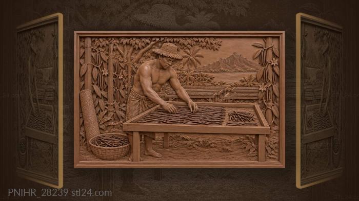 Vanilla harvest on tahaa plantation 3d STL model