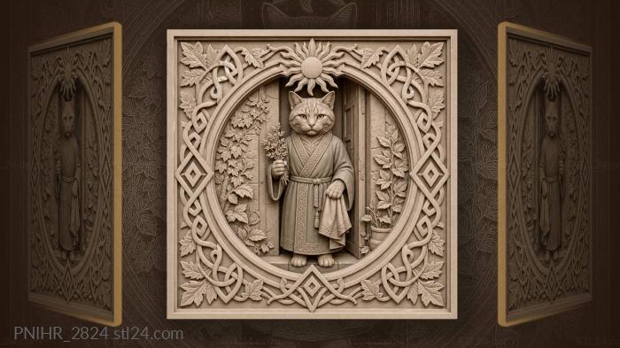 Green robe with a whisk in the doorway 3d STL model