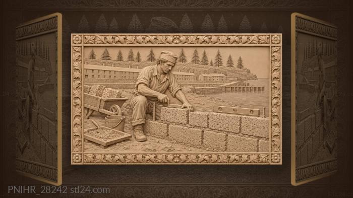 Norfolk stonemason building historic barracks 3d STL model