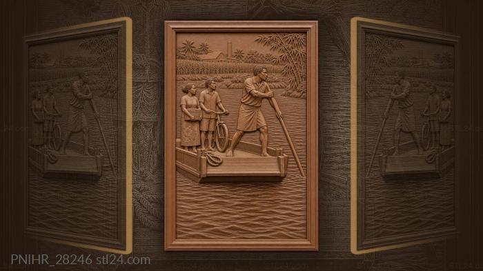 Fijian ferryman crossing rewa river 3d STL model