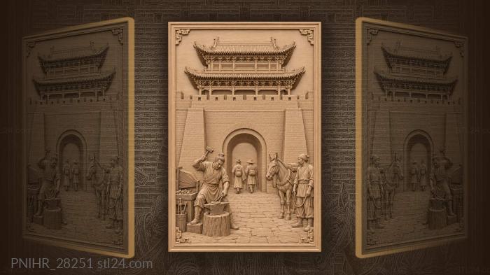 Pingyao gate blacksmith and travellers 3d STL model