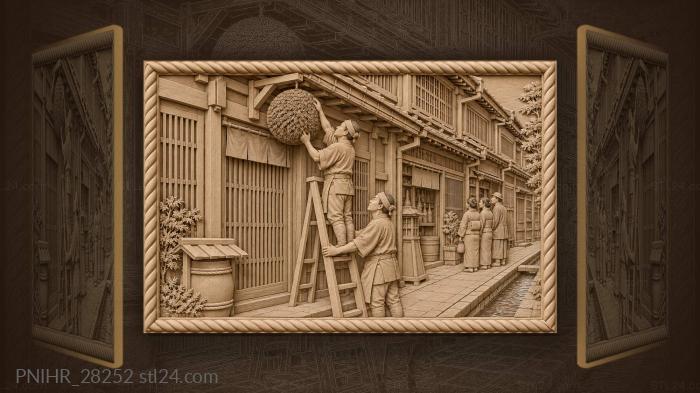 Sake brewer hangs a cedar ball 3d STL model