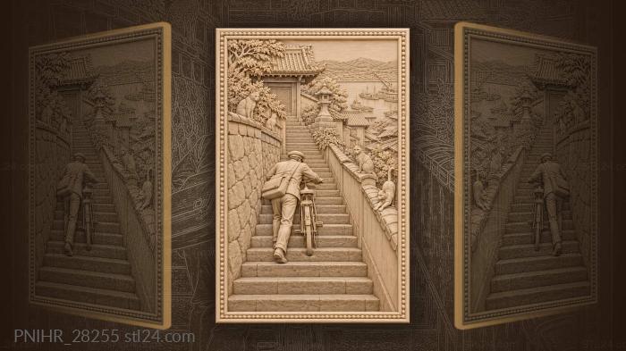 Onomichi steps temple postman cats 3d STL model