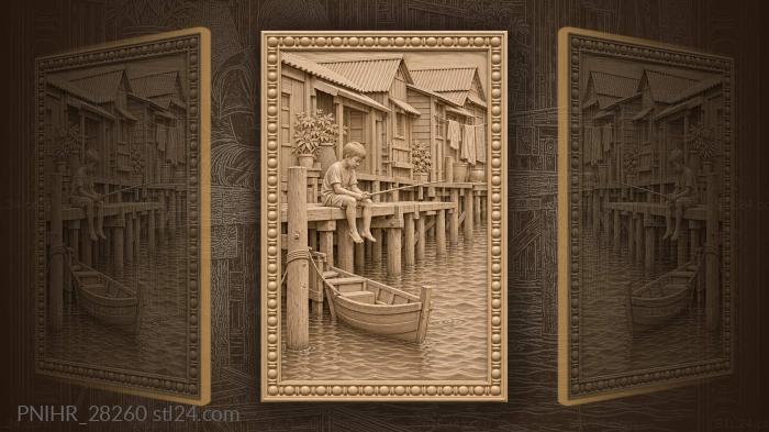 Legs dangling from the jetty over water 3d STL model