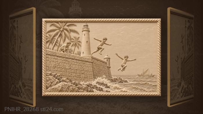Galle fort boys and ocean view 3d STL model