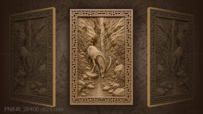 Wadi mujib ibex drinking from stream 3d STL model