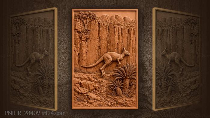 Kangaroo bounds past cycads at kings canyon 3d STL model