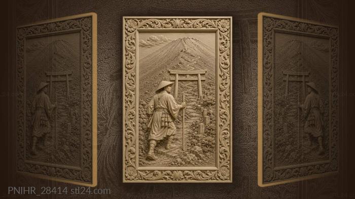 Fuji ascent pilgrim’s winding path 3d STL model